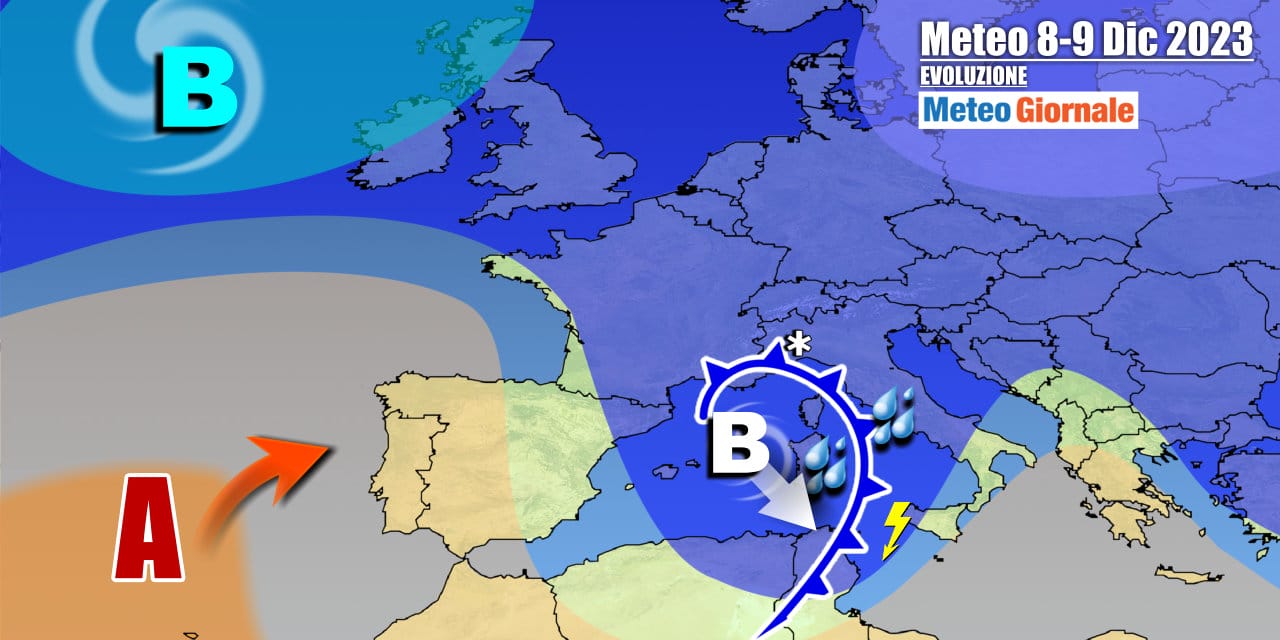 Meteo Italia: ciclone in arrivo per l’Immacolata, con pioggia e anche neve
