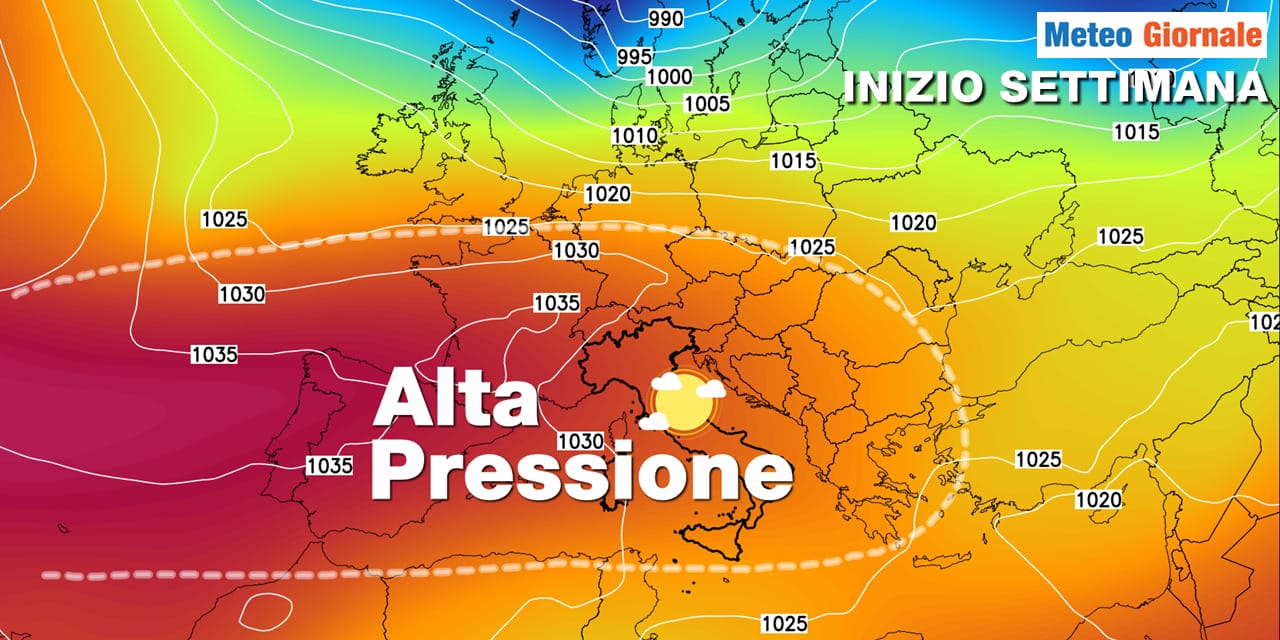 meteo inizio settimana alta pressione