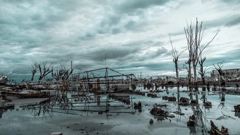 paesaggio dopo disastro climatico