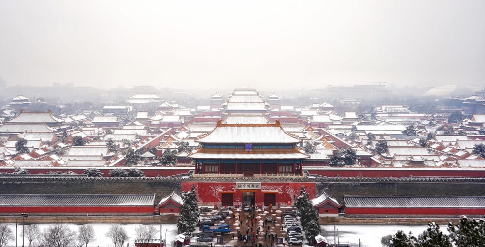 prima neve nel palazzo gugong di pechino