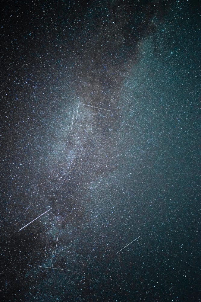 ripresa verticale di un cielo stellato