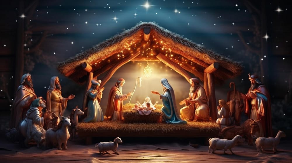 scena della nativita concetto di natale cristian
