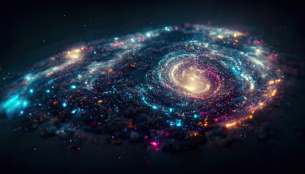 galassia a spirale universo primordiale