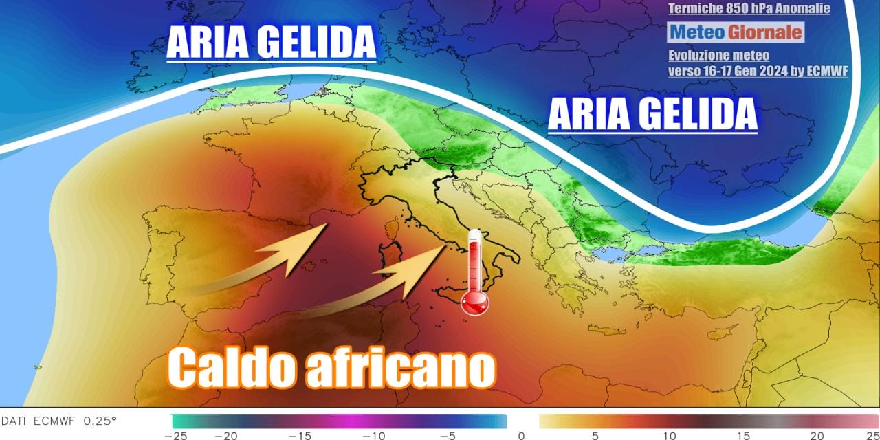 Dall'Inverno al tepore su parte d'Italia