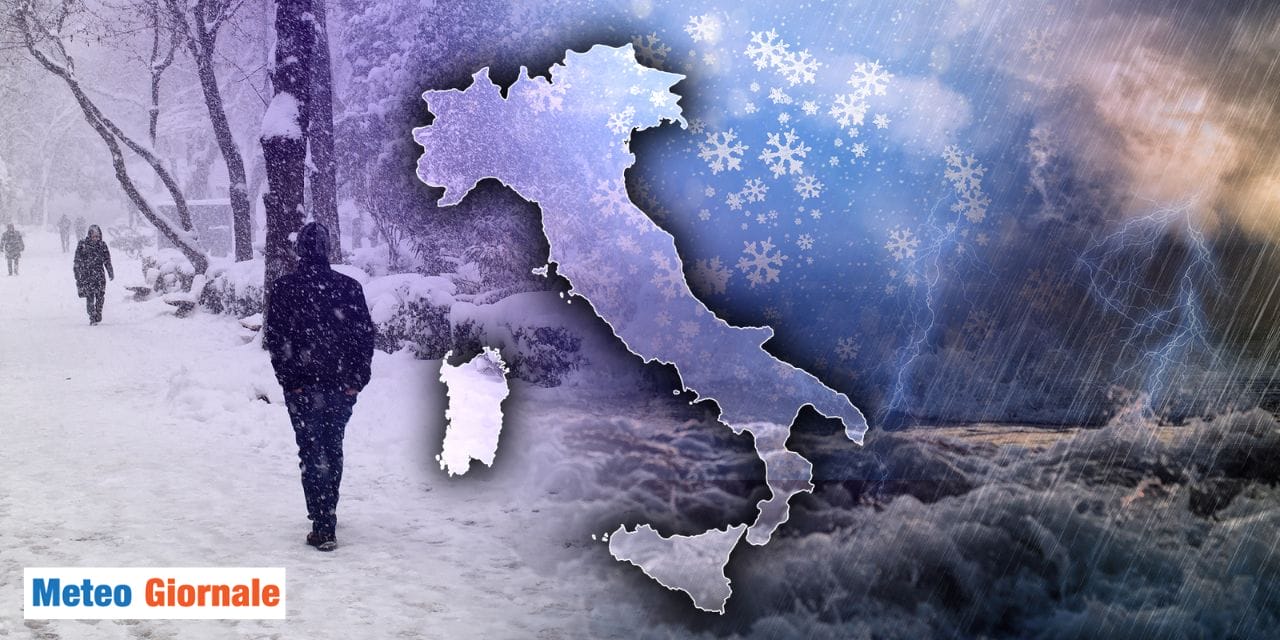 pioggia e neve maltempo invernale