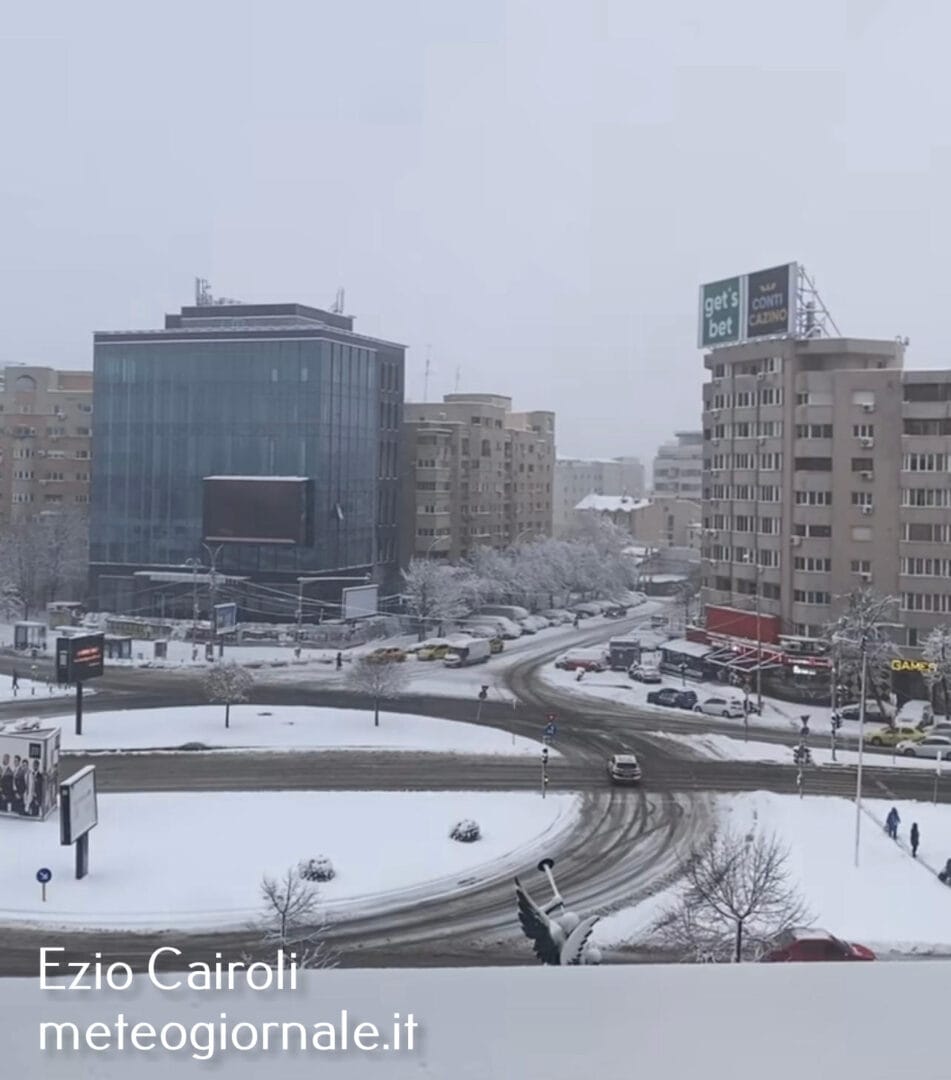 Romania, sabato 20 Gennaio, neve a Bucarest. Galleria di foto