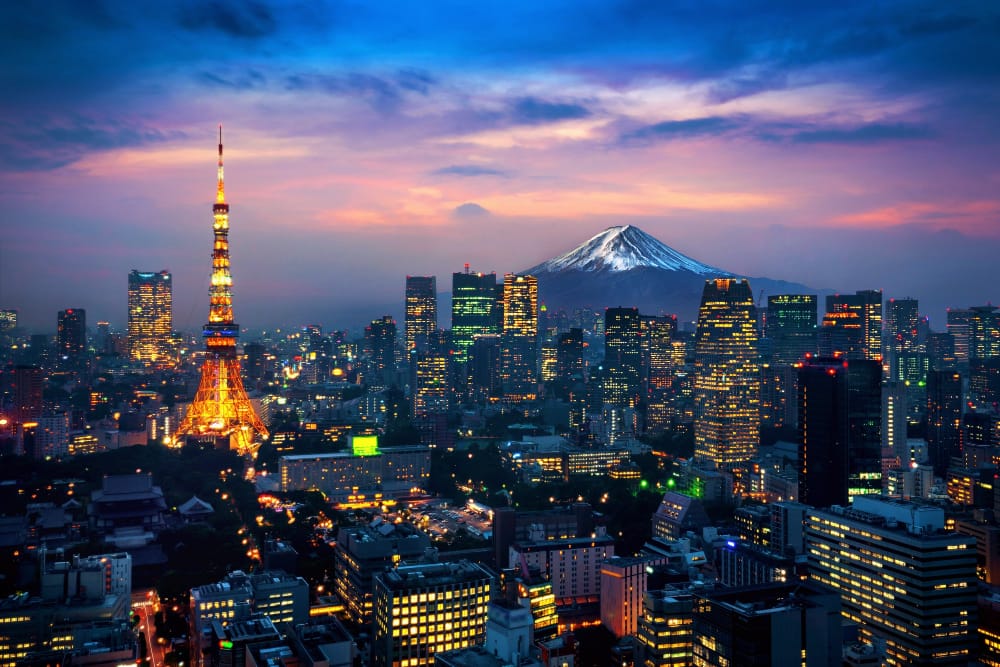 tokyo con il monte fuji in giappone