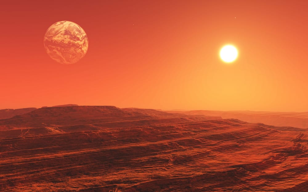 3d surreal mars style landscape