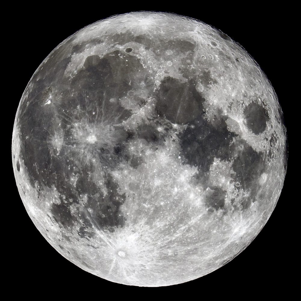beautiful glowing gray full moon