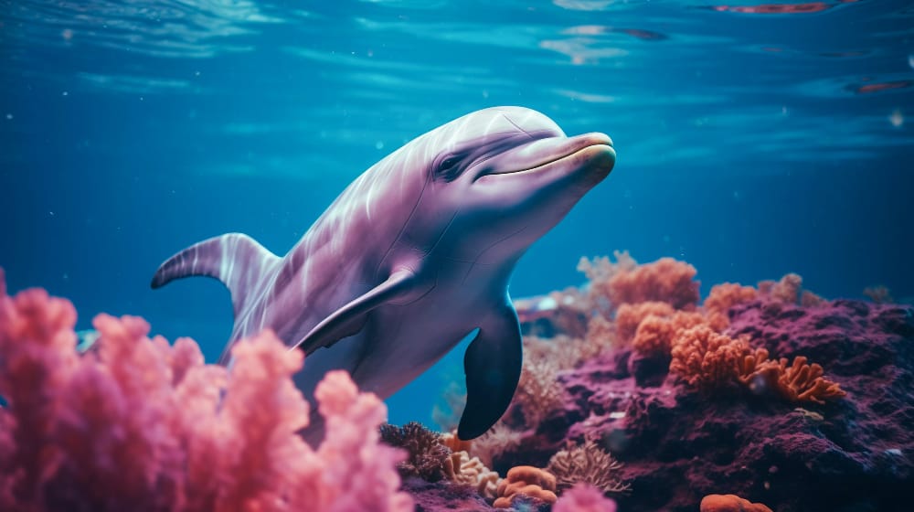 bellissimo delfino sullo sfondo esotico