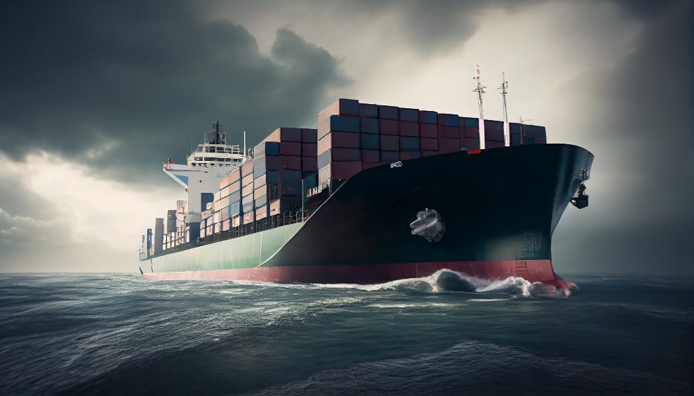 l industria marittima trasporta merci su grandi navi portacontainer