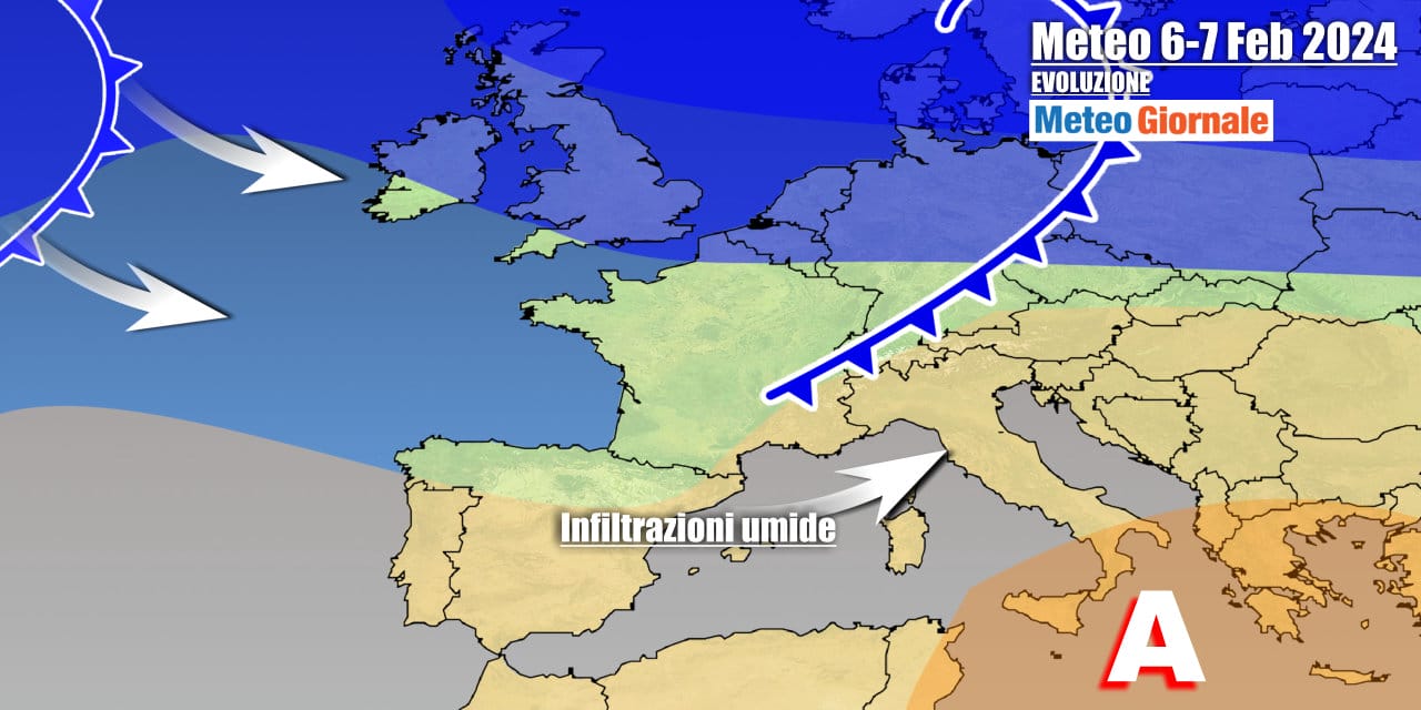 Verso un grande cambiamento, con il cedimento dell'anticiclone