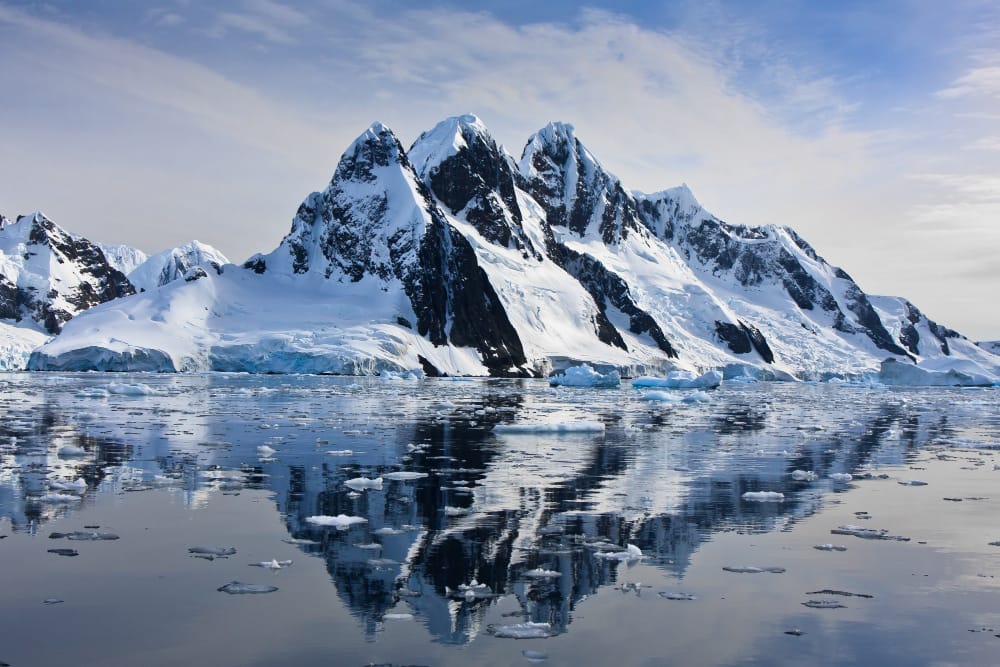 snow capped mountains