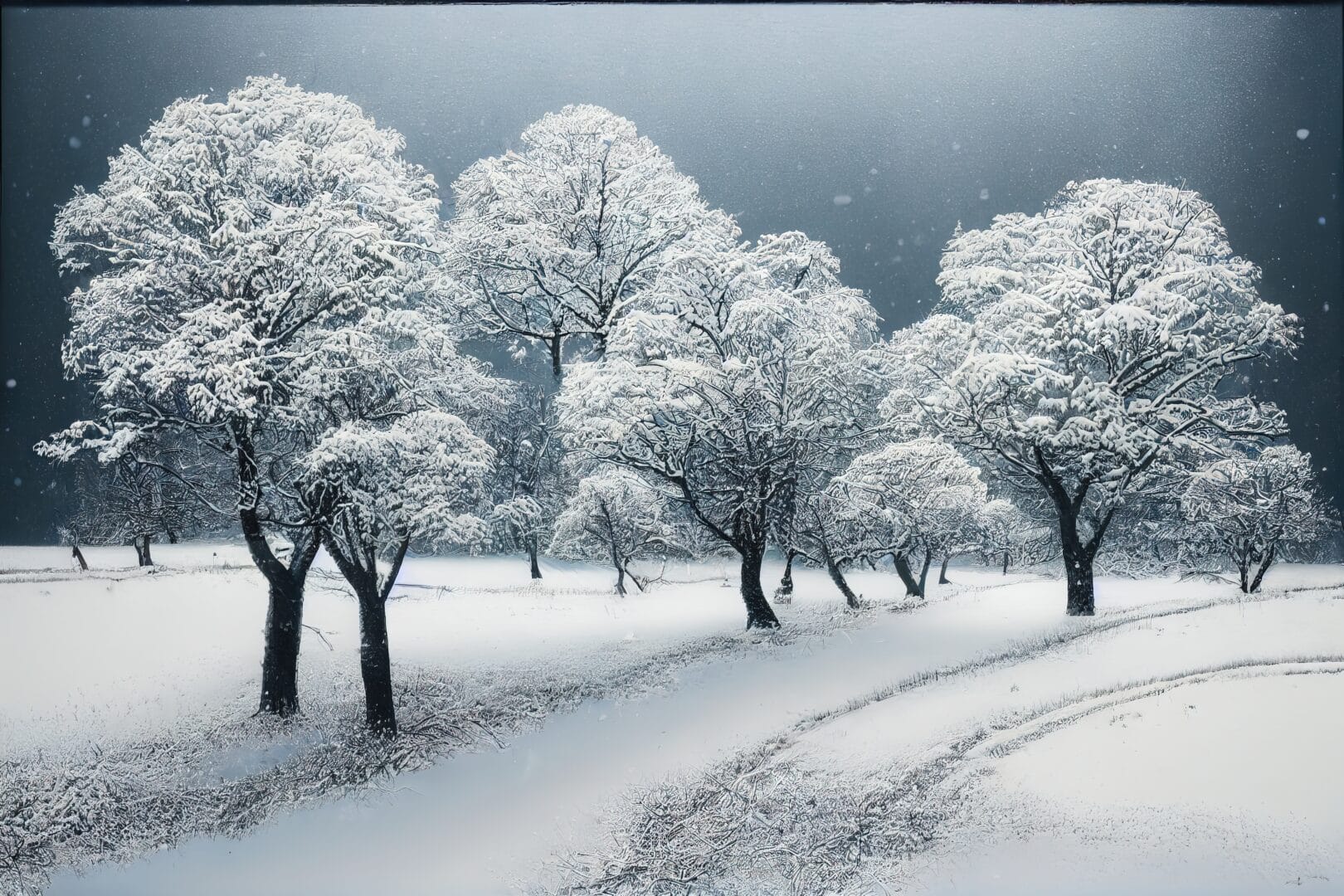 winter landscape winter forest winter road trees covered with snow germany panoramic shot