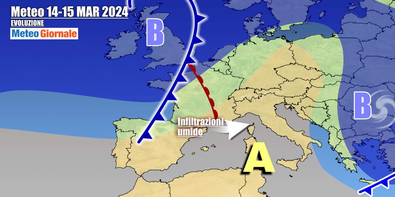 Nuovo fronte si avvicinerà all'Italia verso il weekend
