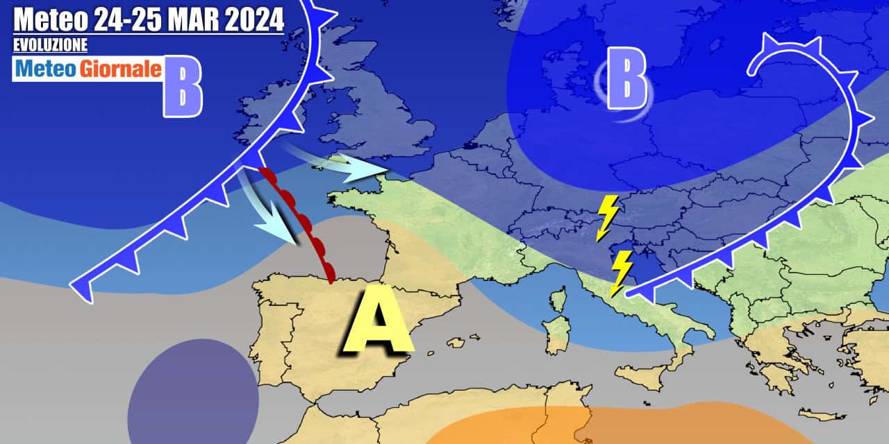 Fronte in transito tra sabato 23 e domenica 24