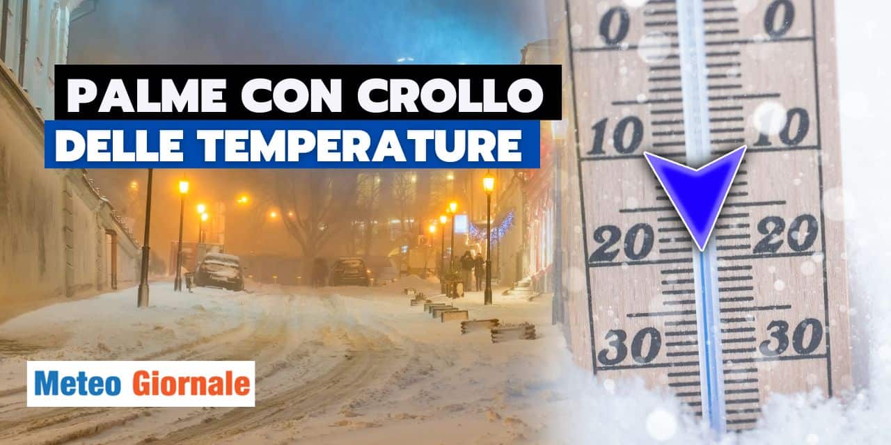 meteo crollo 20 gradi temperature palme domenica
