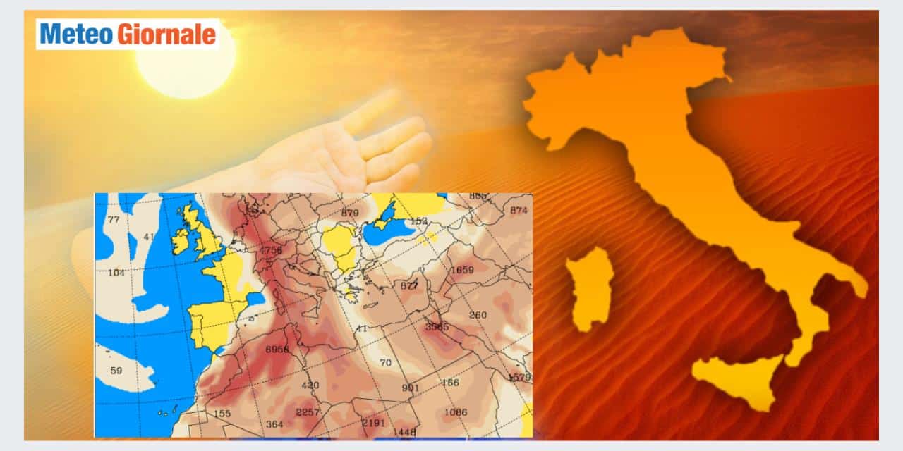 Correnti dall'Africa portano la sabbia dal Sahara