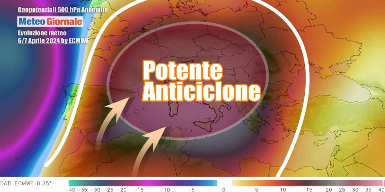Potente Anticiclone su mezza Europa