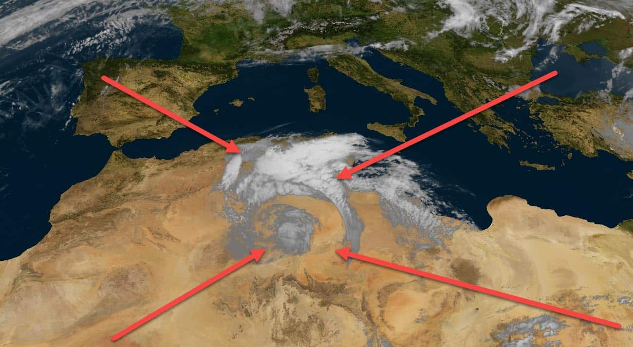 Meteo: Ciclone nel deserto del Sahara di Tunisia e Algeria. Ci riguarda eccome