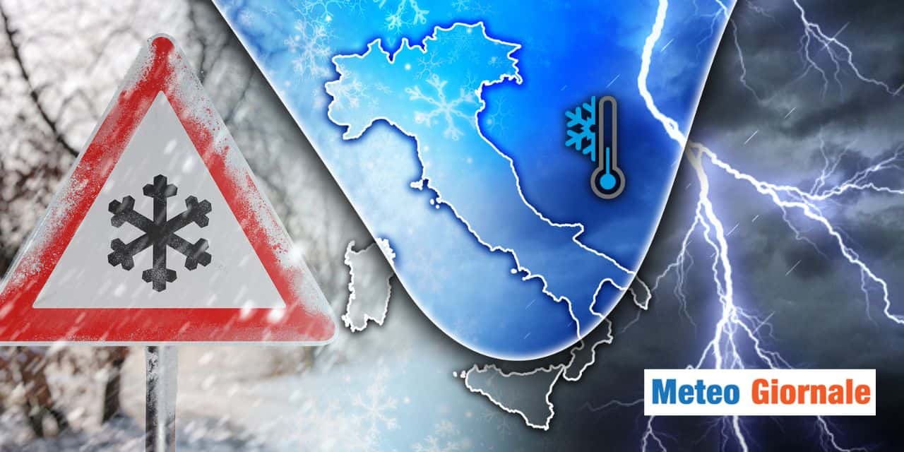Meteo: bolla fredda punta l’Italia, tornano temporali, grandine e neve