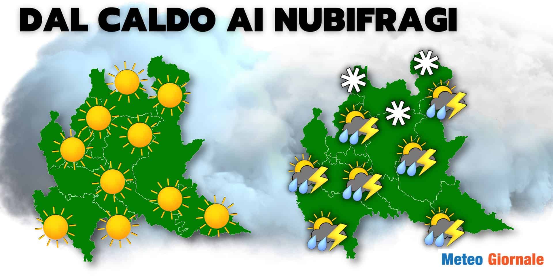 Meteo Lombardia: dai 25 gradi ai temporali, grandine e neve in poche ore
