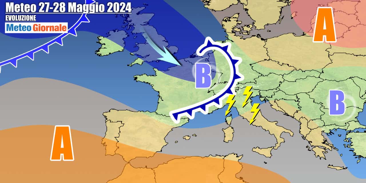 Avvio di settimana molto instabile sull'Italia