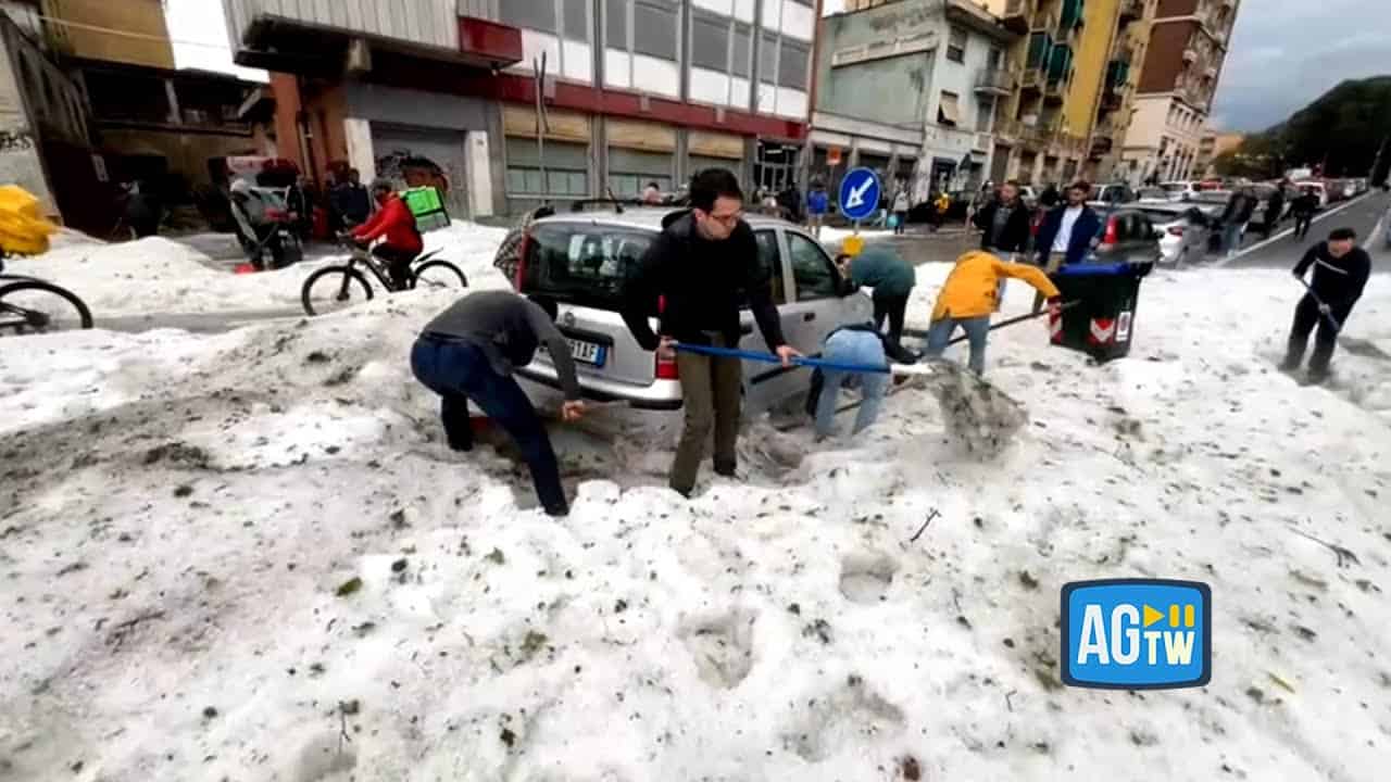 Meteo Torino, GRANDINATA record. Mezza città seppolta dalla grandine