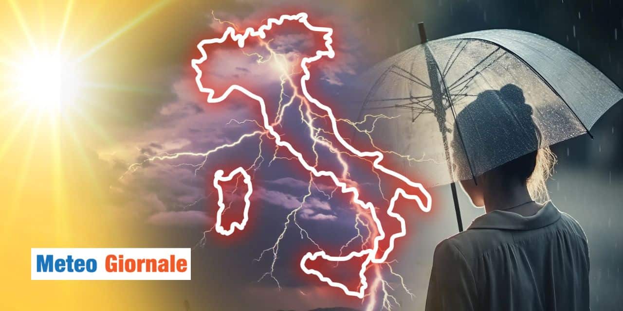 scontro caldo temporali meteo 1305