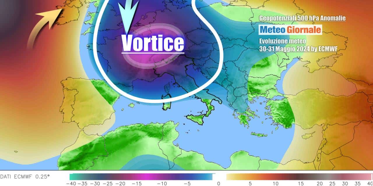Affondo ciclonico verso il Nord Italia