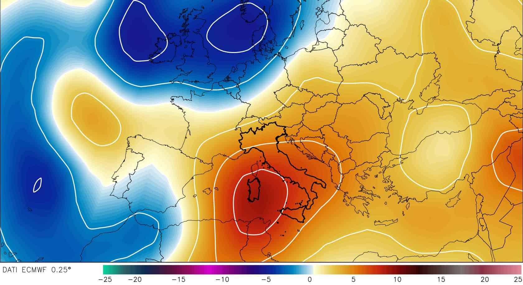 anomalie temperature 850 hpa