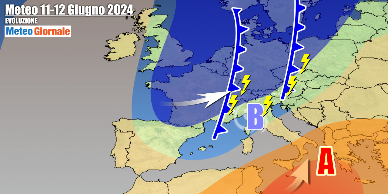 Correnti atlantiche e caldo africano a contrapporsi sull'Italia