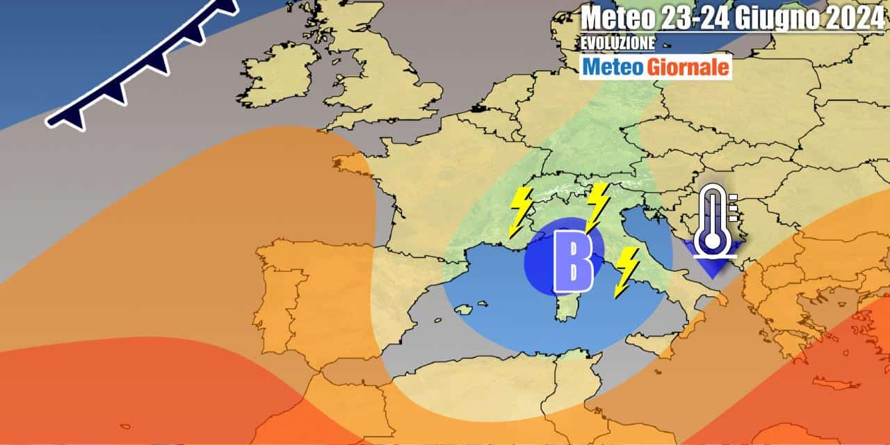 Vortice d'instabilità isolato sull'Italia