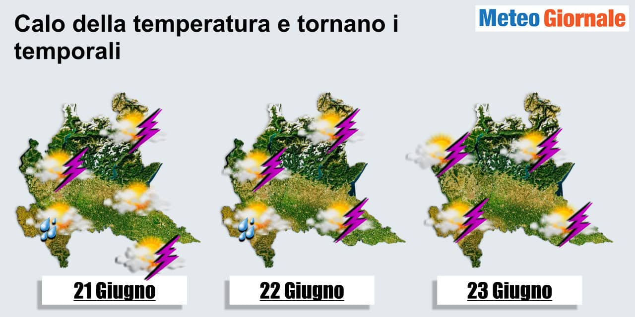 Meteo LOMBARDIA, dal caldo ai forti TEMPORALI anche con GRANDINE