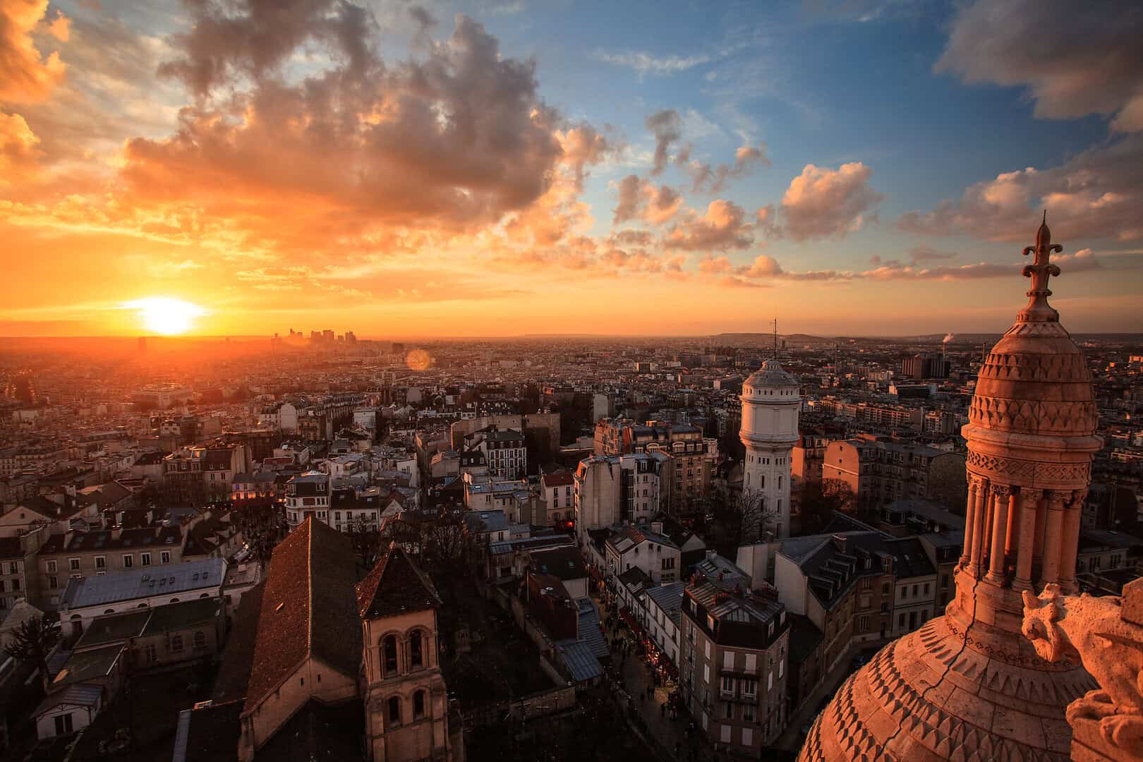 parigi panorama al tramonto