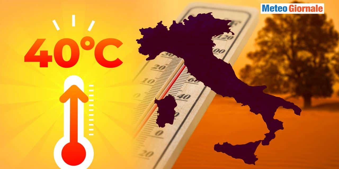 Caldo rovente verso parte d'Italia