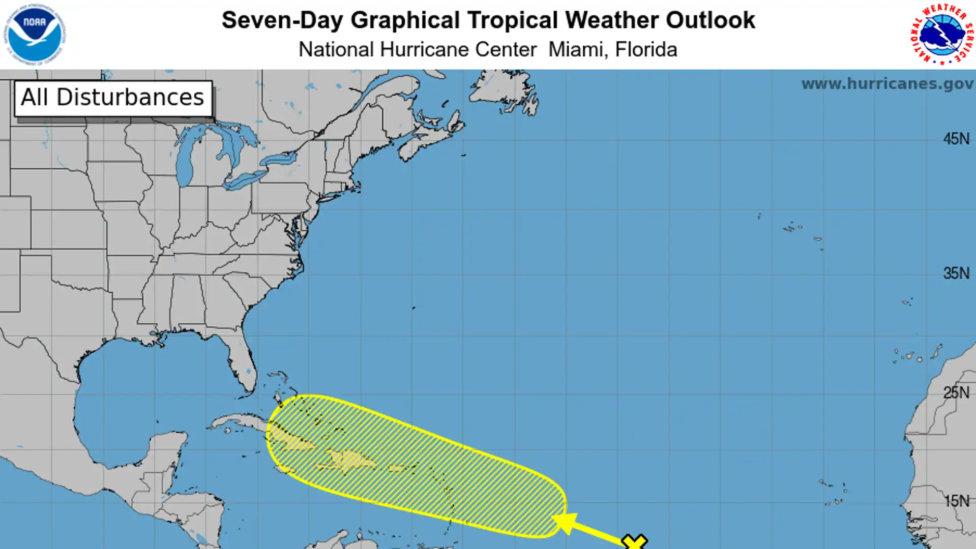 Meteo, avviso uragano in Atlantico, il monitoraggio del National Hurricane Center