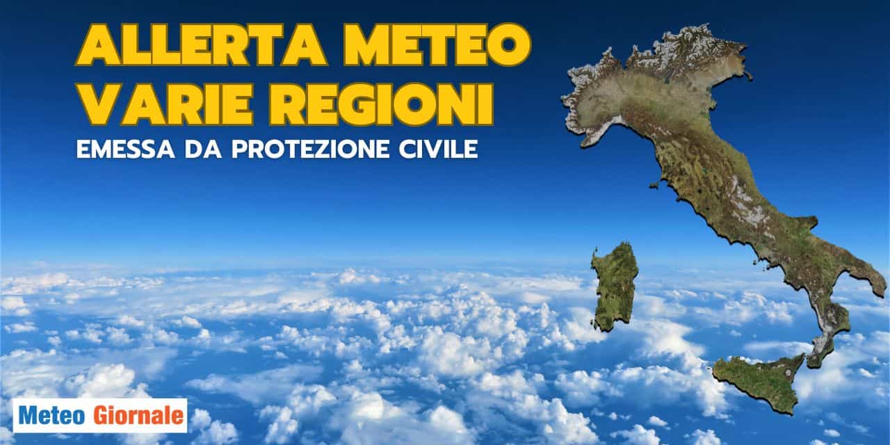 Allerta meteo della Protezione Civile per il Nord Italia per oggi e Lunedì 8 luglio
