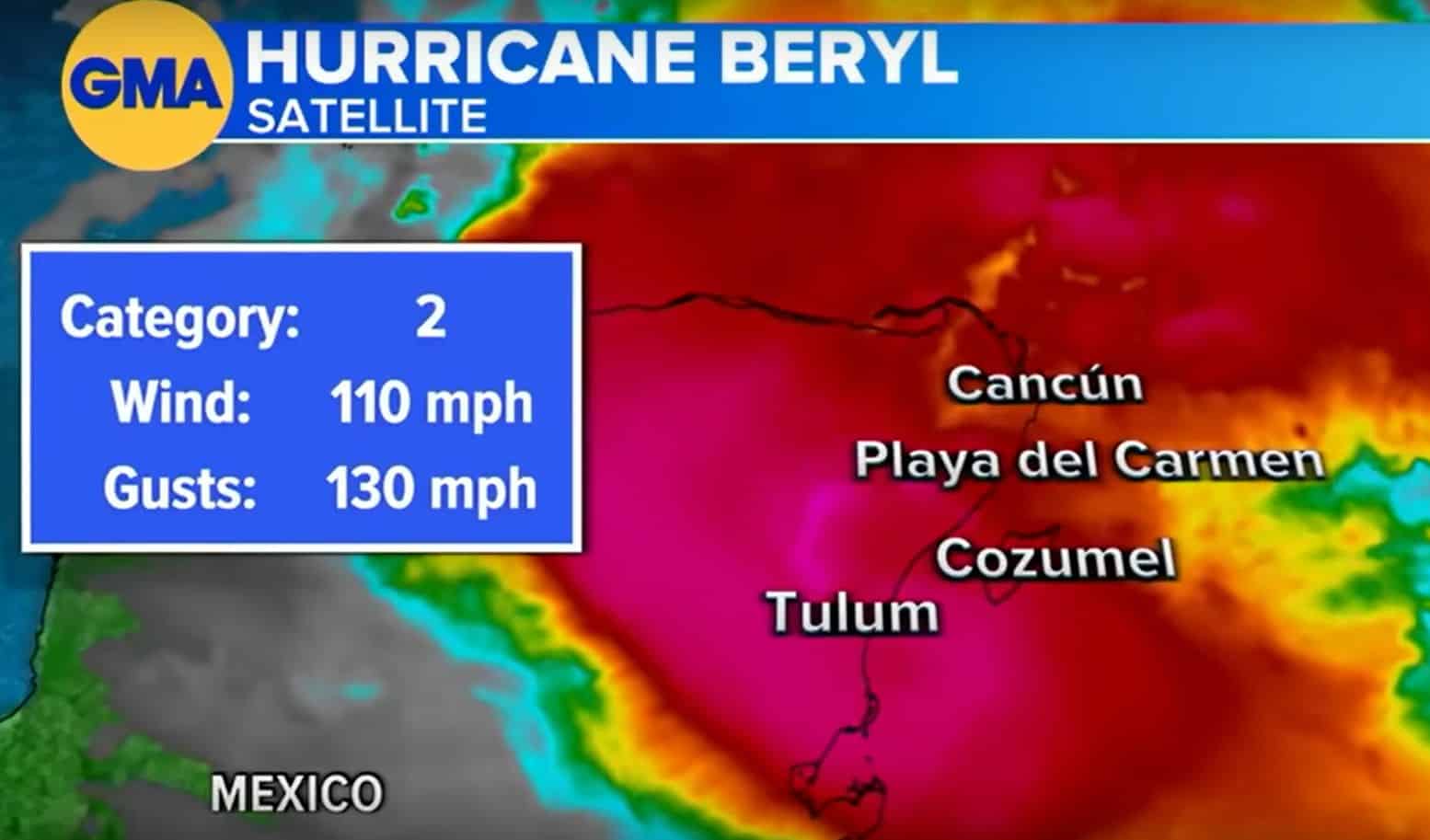 L’uragano Beryl colpisce il Messico con venti oltre i 150 km/h. Ora attenzione al Texas