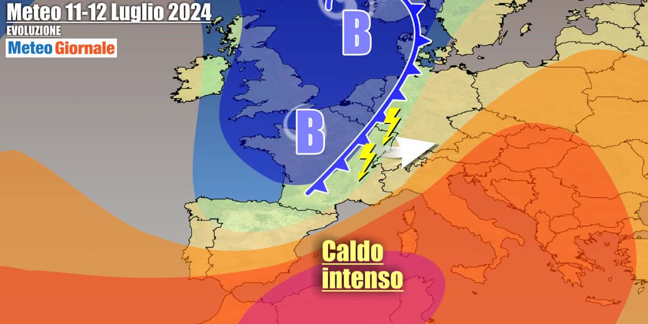 Italia nel forno africano, ma qualche temporale in rotta dalla Francia