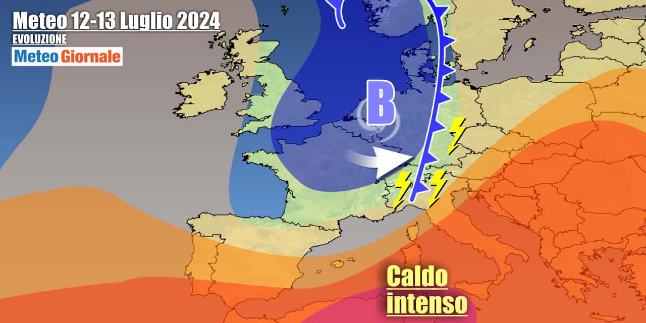 Anticiclone africano in temporaneo indebolimento al Nord
