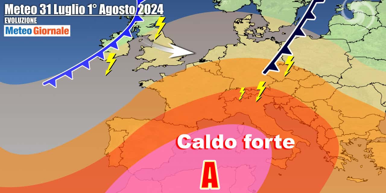 Il cupolone anticiclonico raggiungerà il clou verso metà settimana