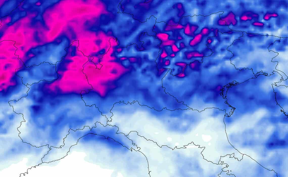 piogge prossimi 5 giorni 17 h