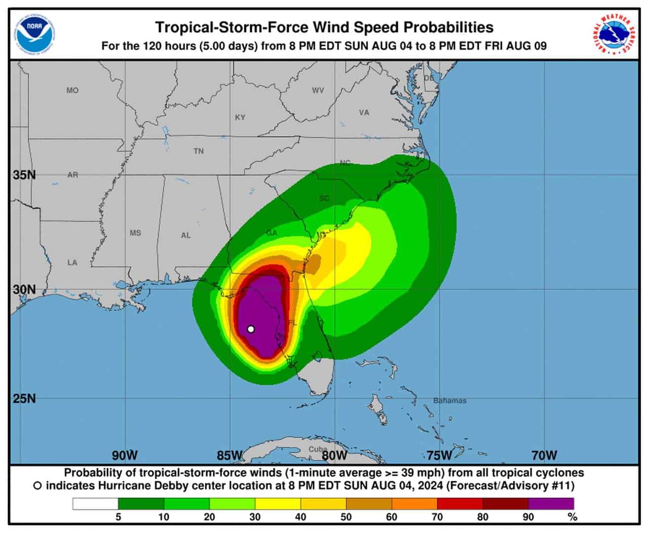 Allerta meteo in Florida e Georgia per l’arrivo di Debby, il secondo uragano atlantico della stagione