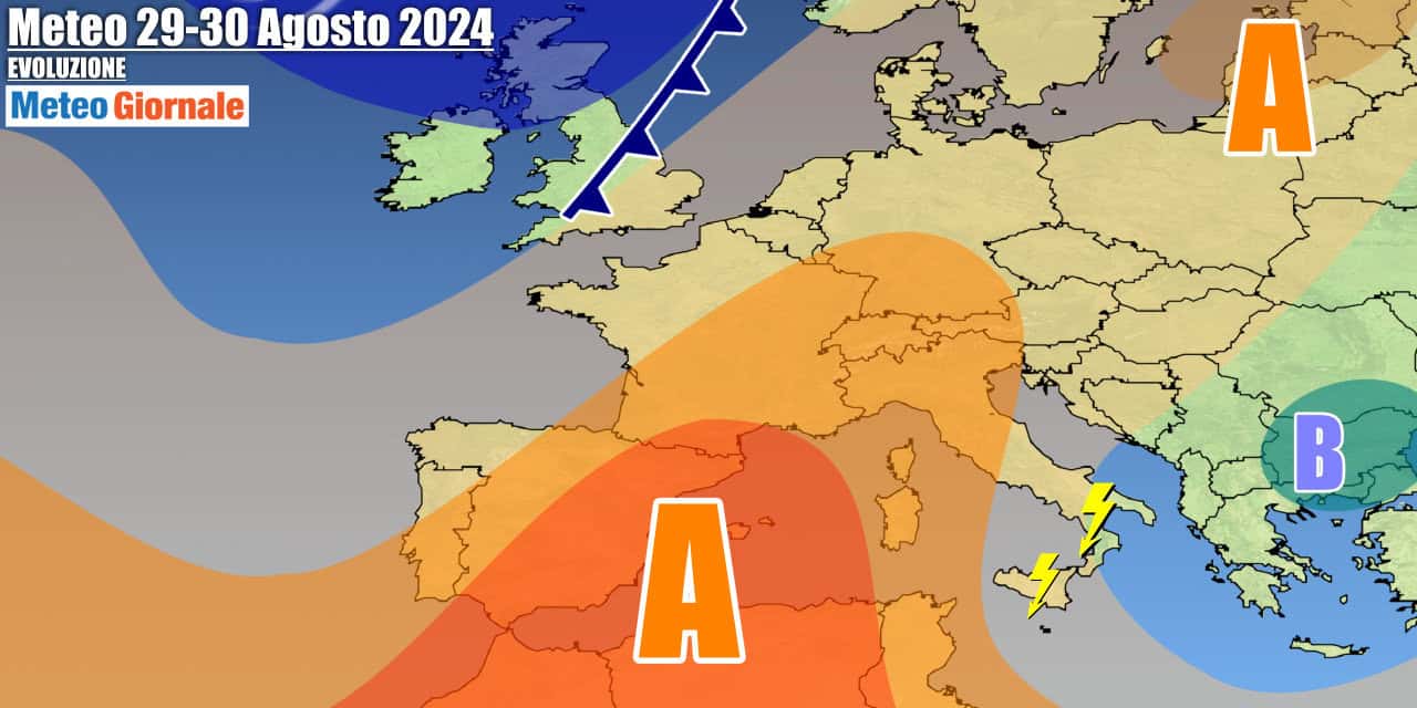 Anticiclone in rinforzo e ancora caldo in aumento negli ultimi del mese