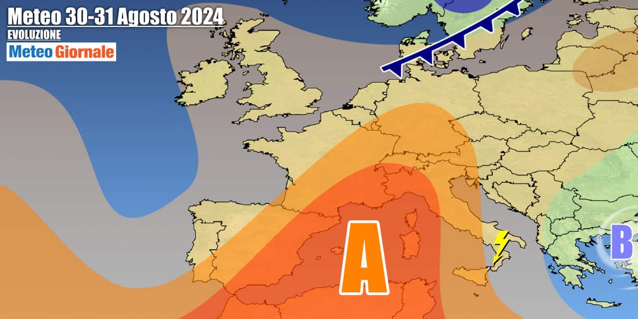 Anticiclone e caldo a chiusura d'Agosto