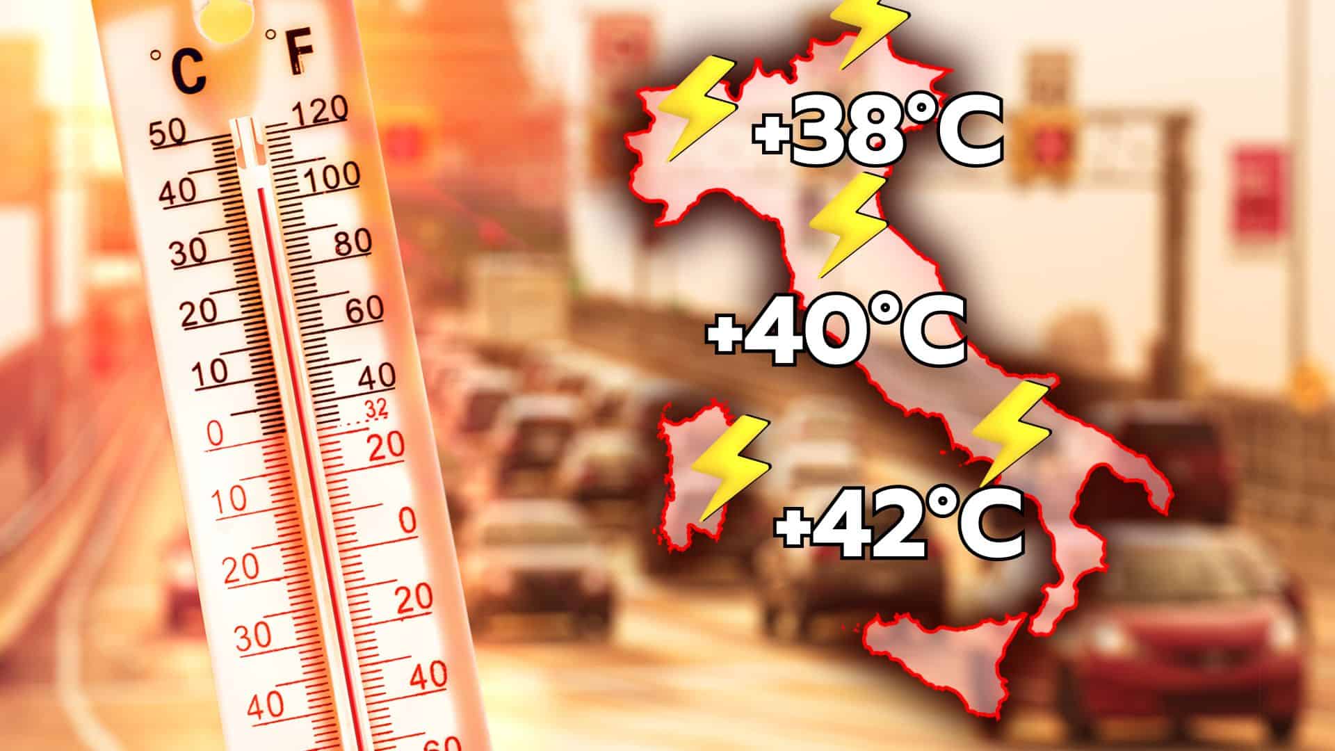 Meteo con caldo anche sopra i 40 gradi, ma tornano i temporali e la pioggia in settimana