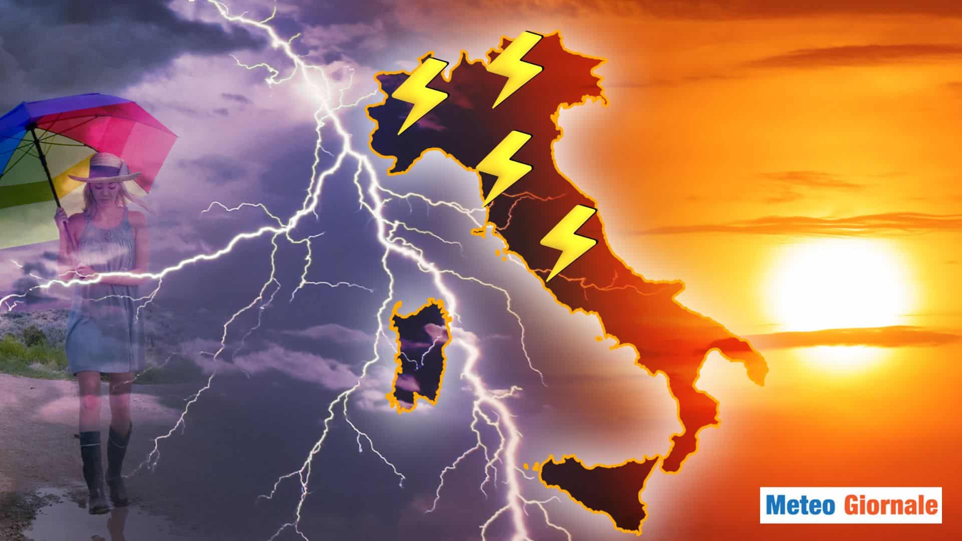 Meteo prossime ore, caldo afoso. Al Nord Italia temporali, nubifragi e grandine