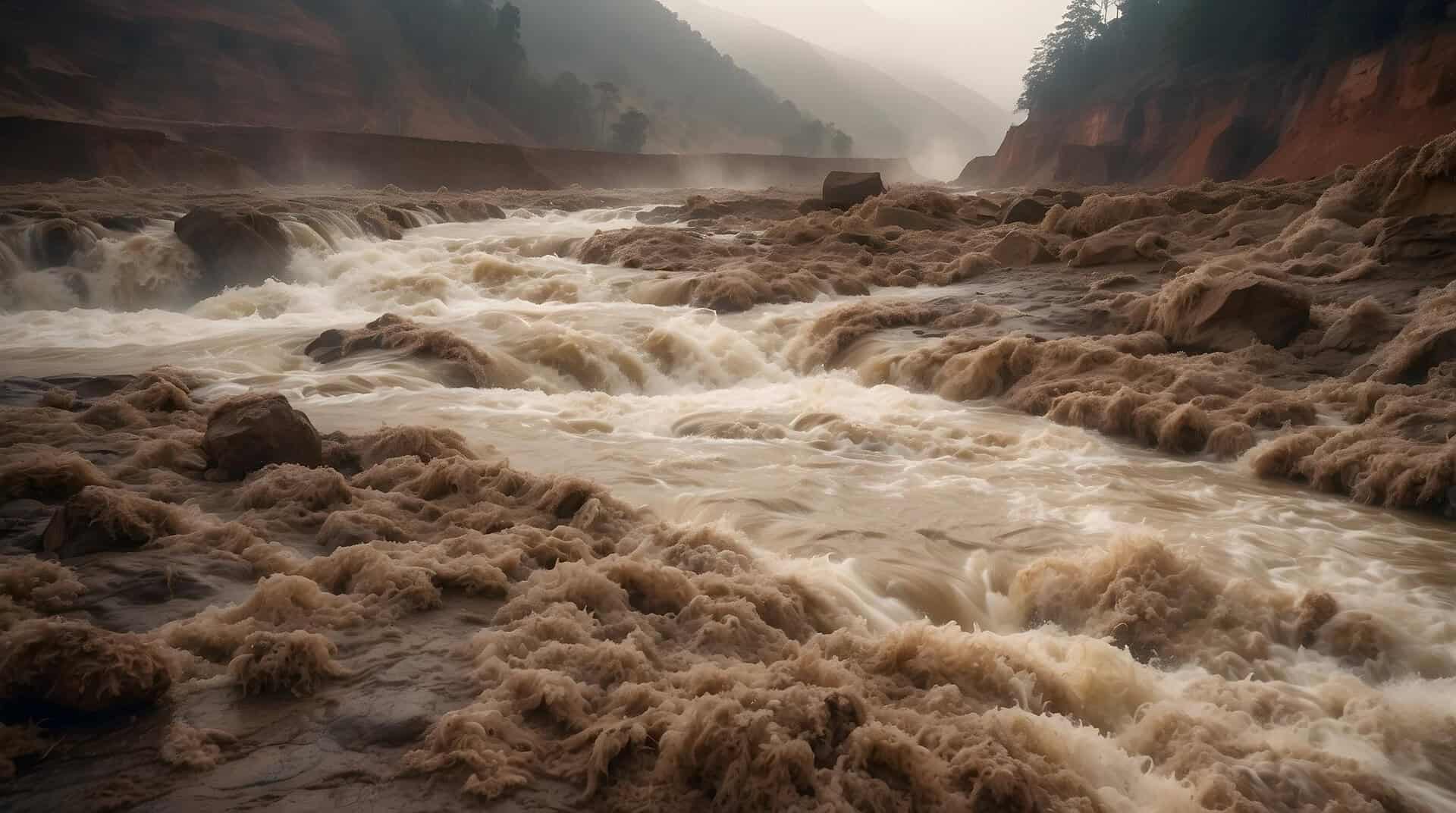 piogge torrenziali monte tai cina
