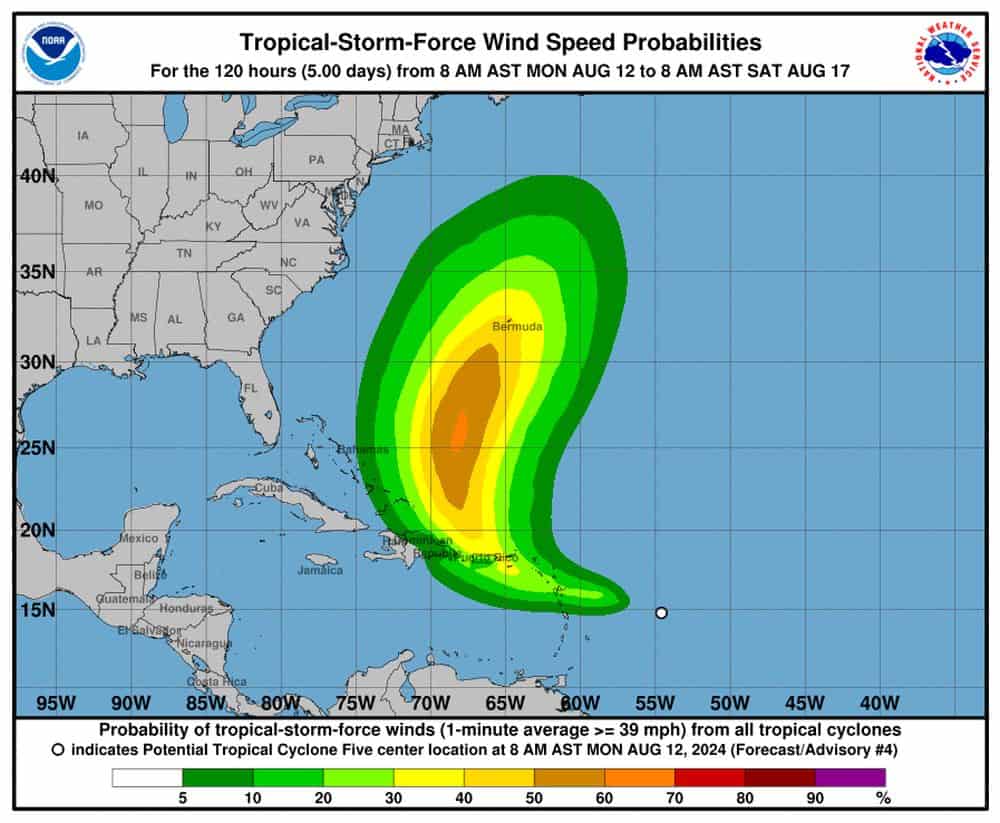 Ciclone tropicale Five verso i Caraibi: Porto Rico è già in allerta, le previsioni meteo